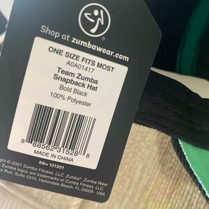 Zumba Fitness Green and Black Hat